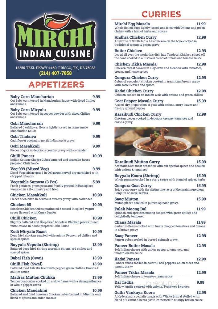 Mirchi Indian Cuisine - Frisco, TX