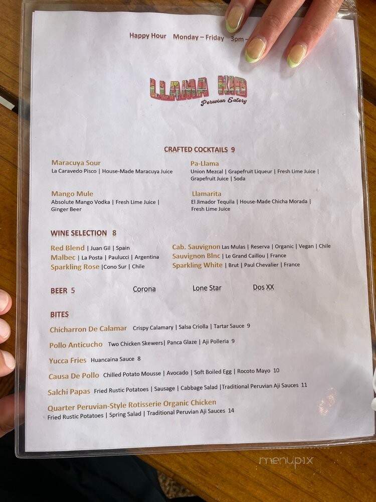 Llama Kid - Austin, TX menu_pic