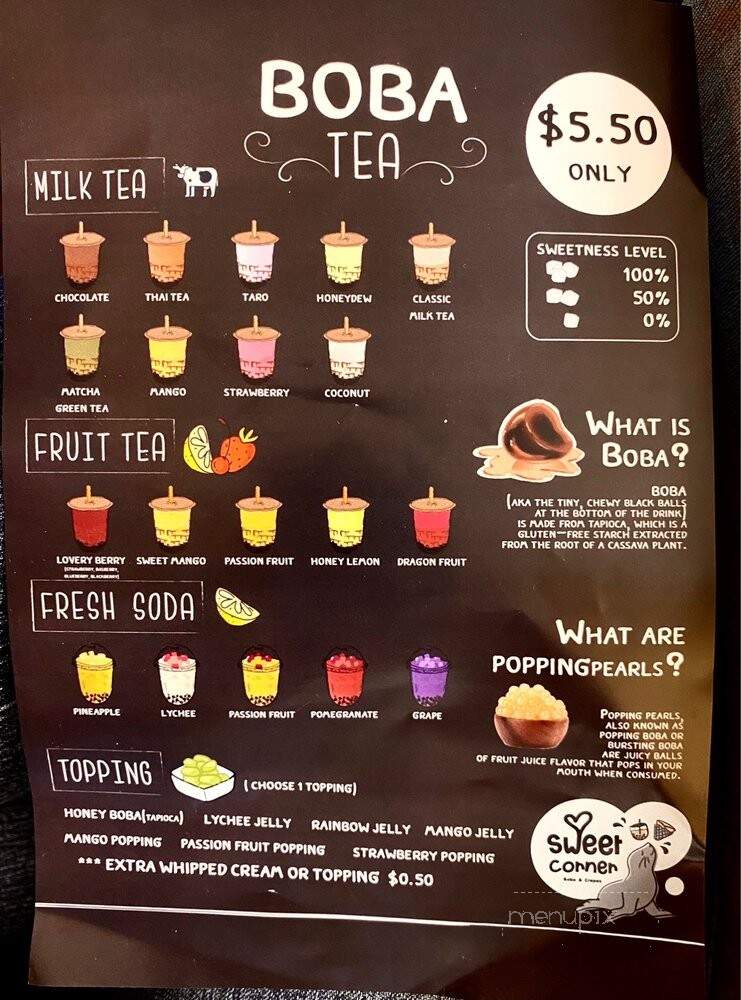 Sweet Corner - Newport, OR menu_pic