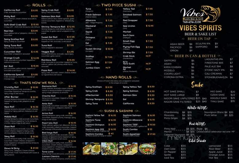 Vibes Sushi Bar and Grill - Ramona, CA