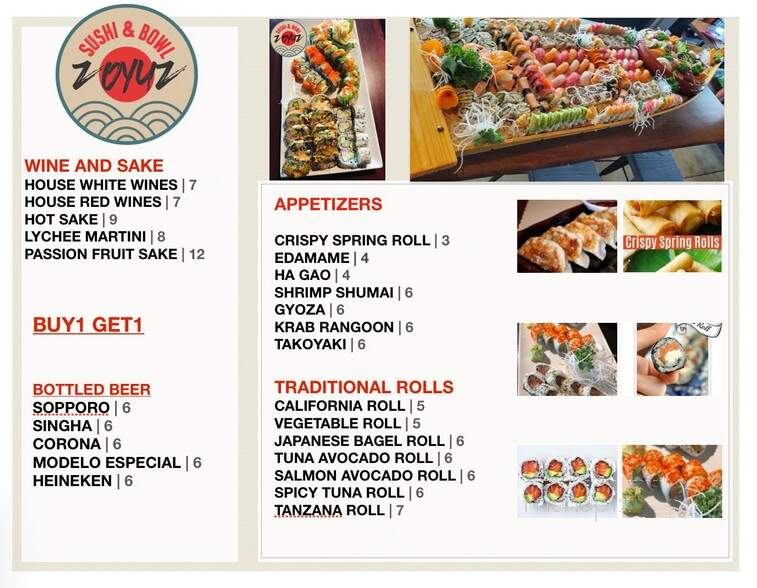 Zoyuz Sushi and Bowl - Pompano Beach, FL menu_pic