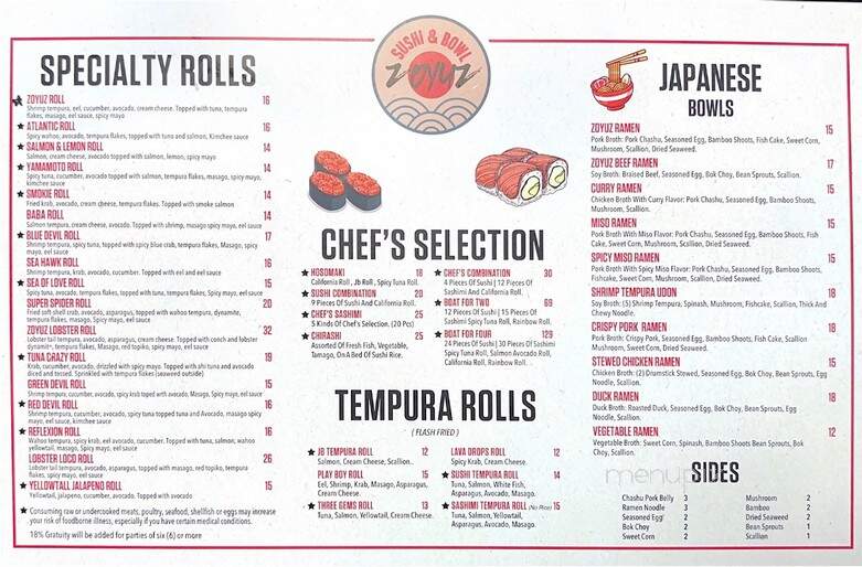 Zoyuz Sushi and Bowl - Pompano Beach, FL menu_pic