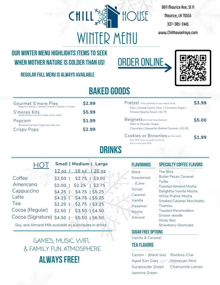 Chill-House - Maurice, LA menu_pic