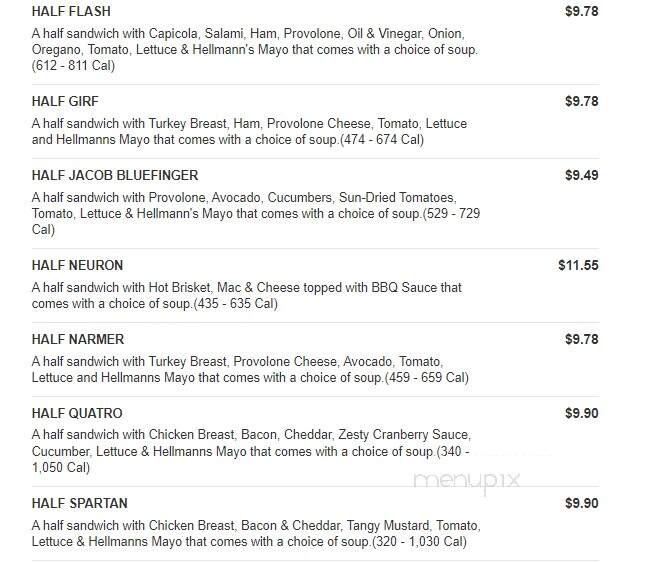 Erbert and Gerbert's Sandwich Shop - Sartell, MN menu_pic