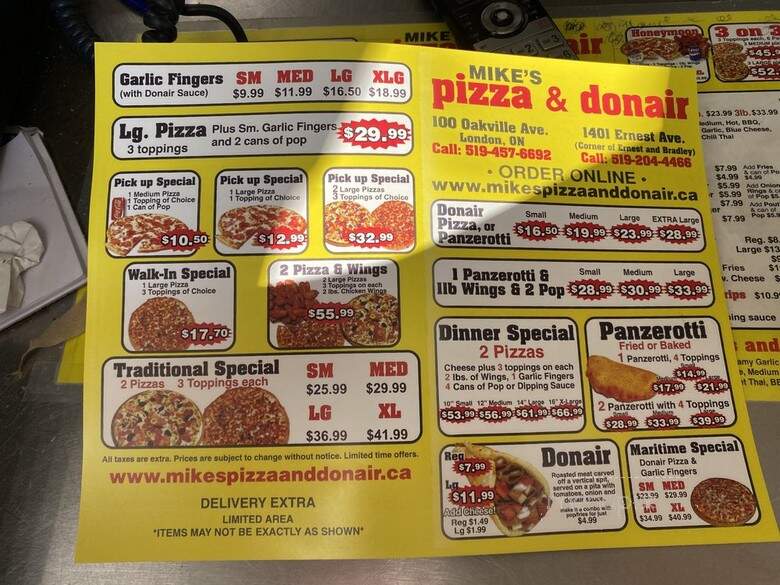 Mike's Pizza & Donair - London, ON menu_pic