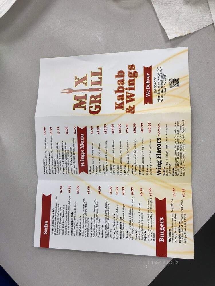 Mix Grill - Denver, NC menu_pic