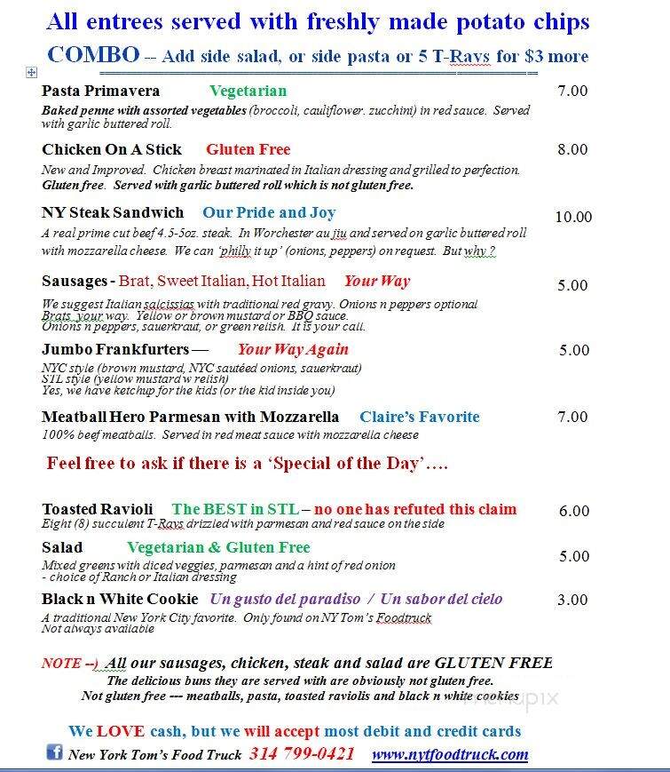New York Tom's Foodtruck - St. Louis, MO menu_pic