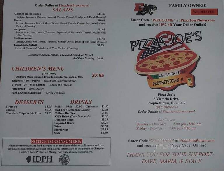 Pizza Joe's - Prophetstown, IL