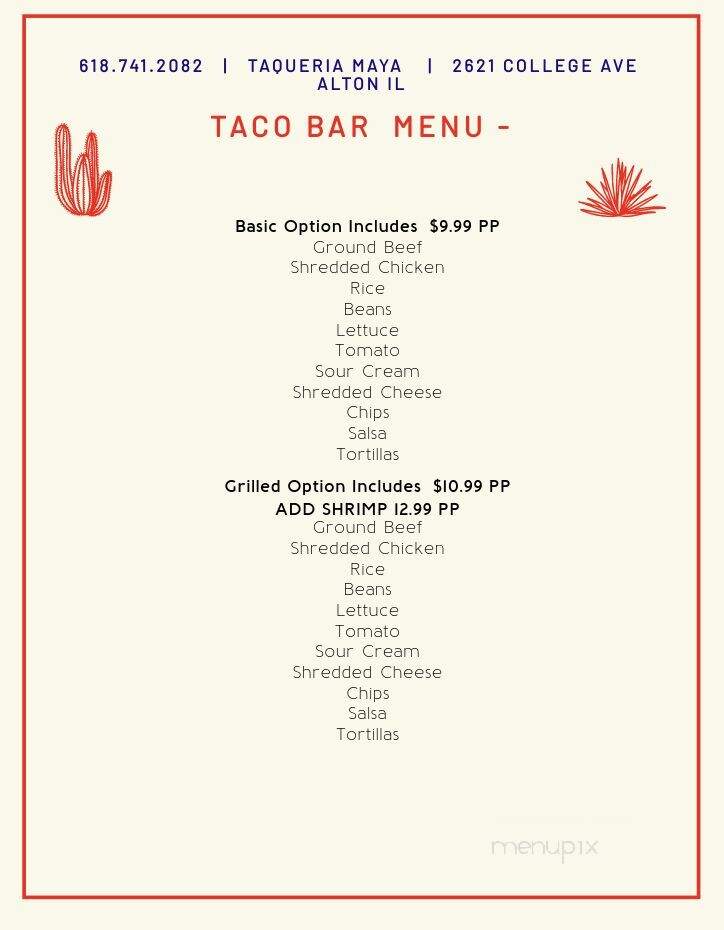Taqueria Maya - Alton, IL menu_pic