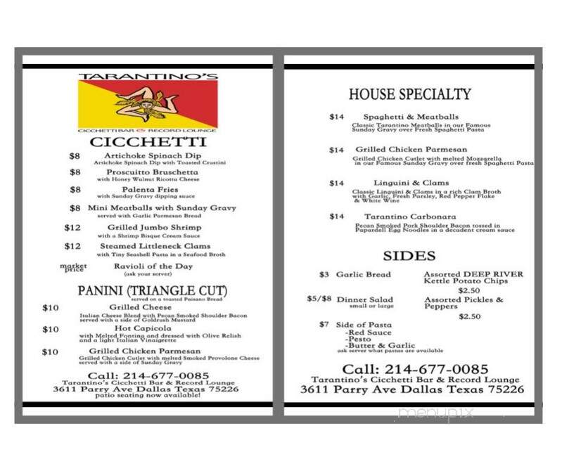 Tarantino's Cicchetti Bar & Record Lounge - Dallas, TX