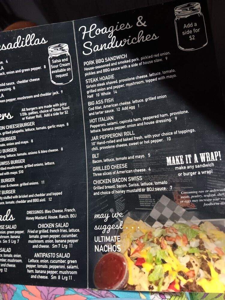 The Mason Jar - Morgantown, WV menu_pic