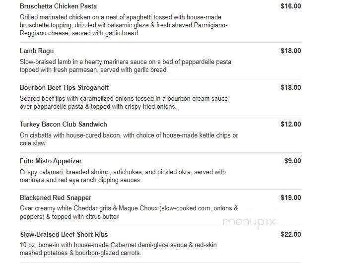 The Woodford Club - Versailles, KY menu_pic