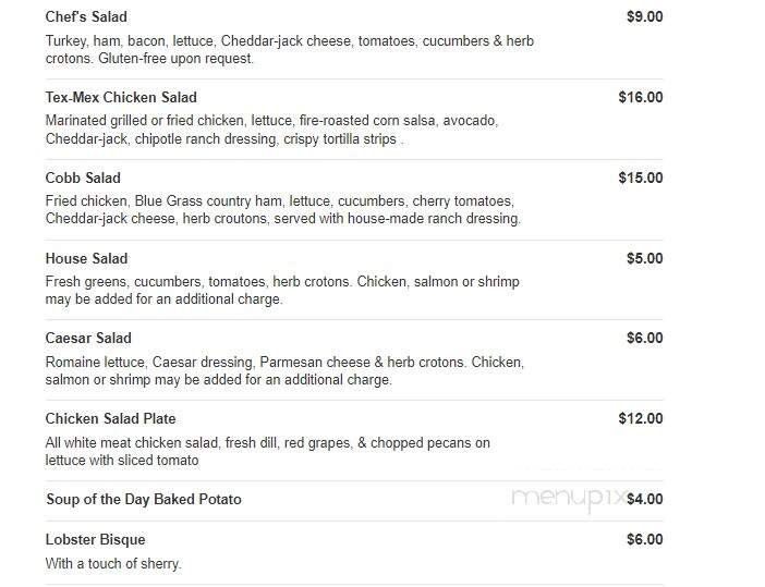 The Woodford Club - Versailles, KY menu_pic