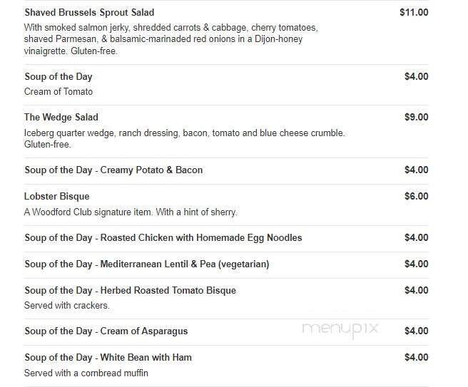 The Woodford Club - Versailles, KY menu_pic