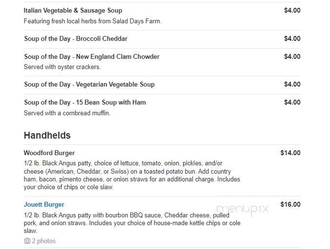 The Woodford Club - Versailles, KY menu_pic