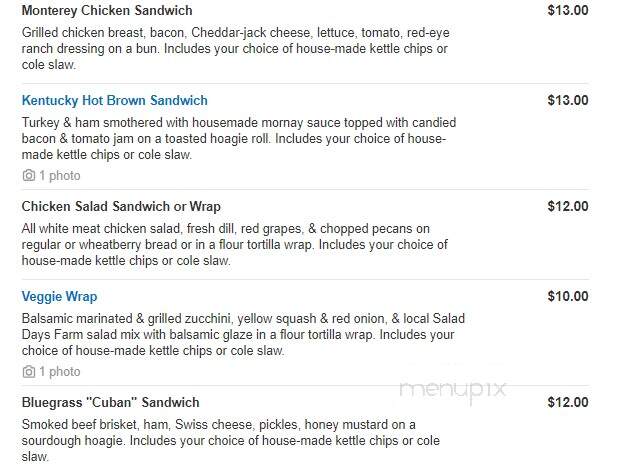 The Woodford Club - Versailles, KY menu_pic