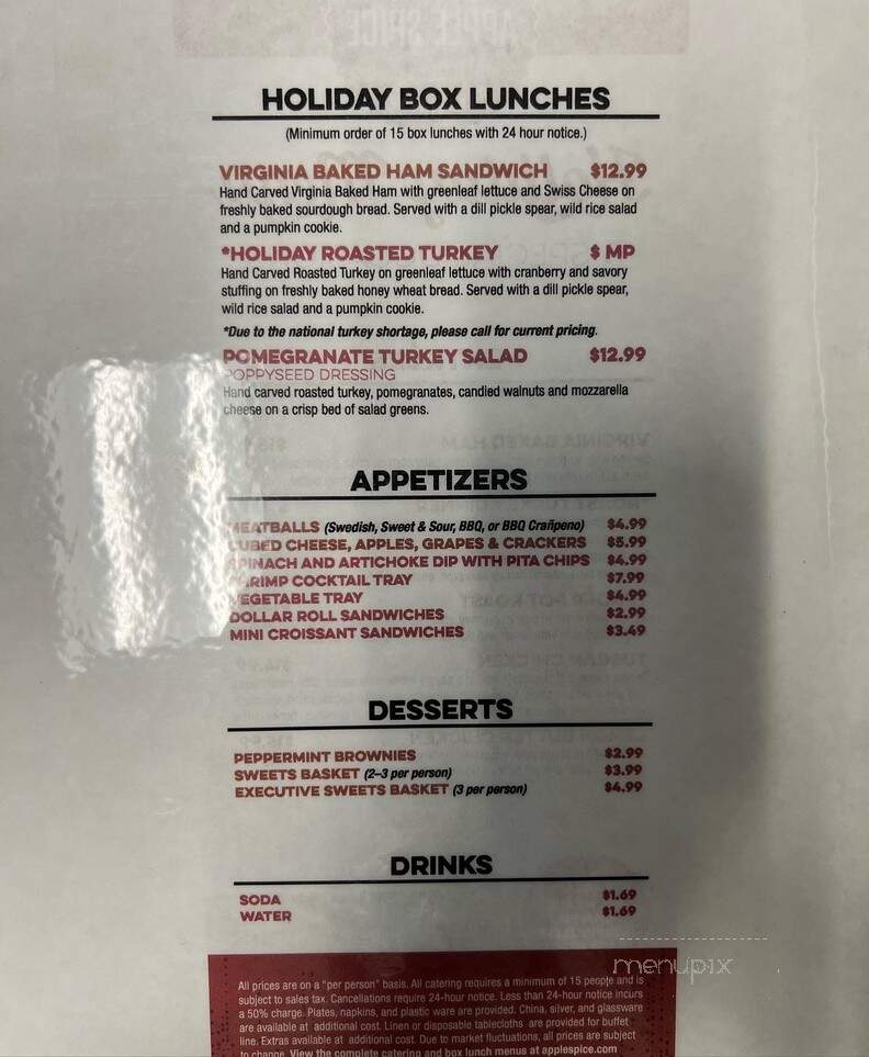 Apple Spice - Fresno, CA menu_pic
