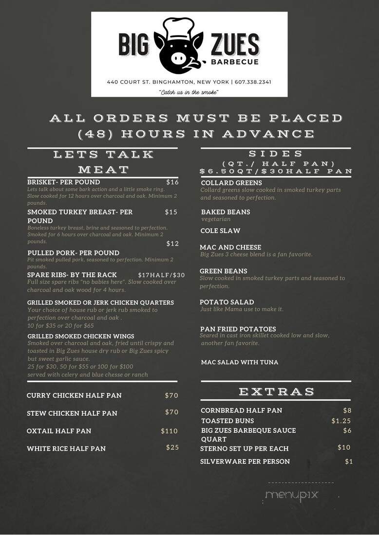 Big Zues Barbecue - Binghamton, NY menu_pic