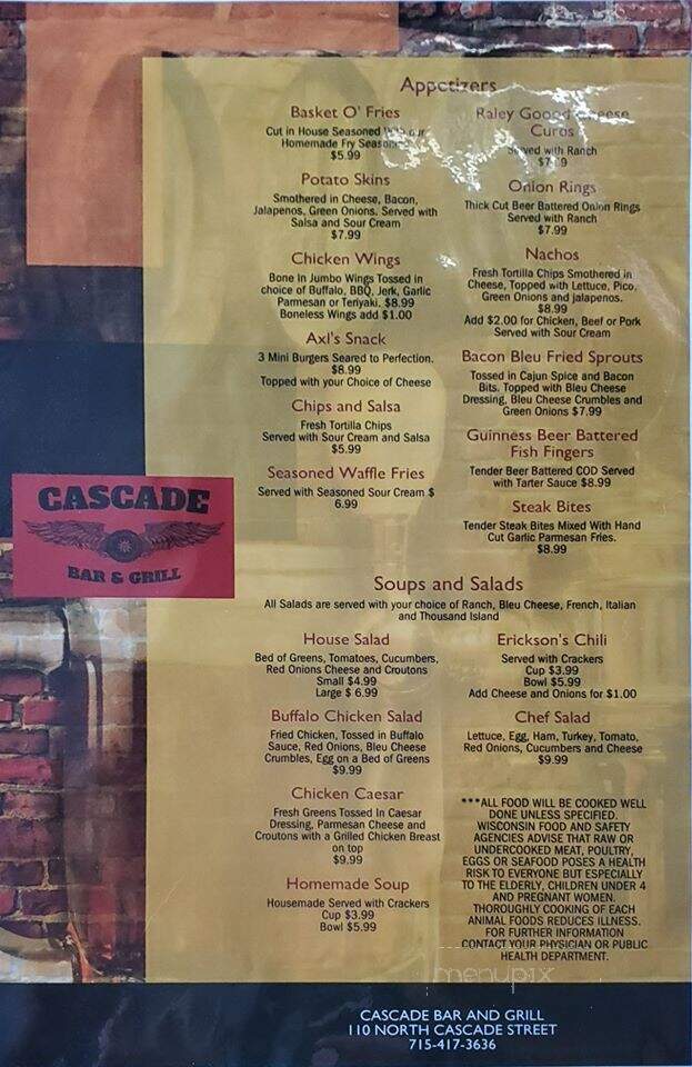 Cascade Bar & Grill - Osceola, WI