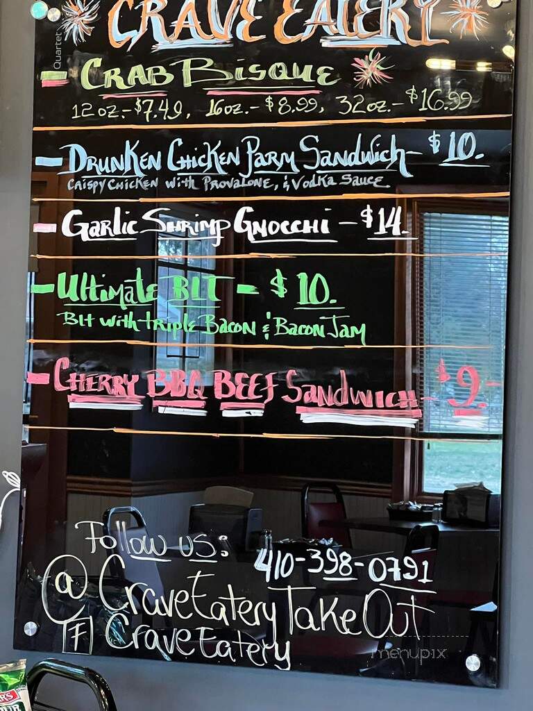 Crave Eatery Take Out - Elkton, MD menu_pic