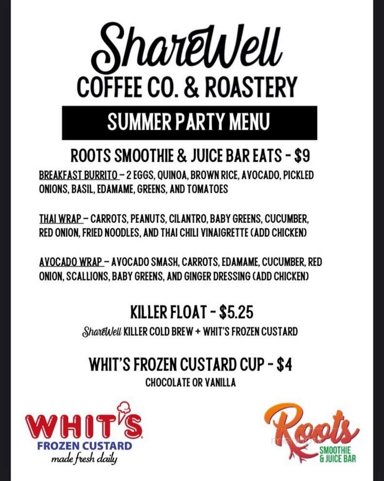 ShareWell Coffee Co. & Roastery - Hendersonville, NC menu_pic