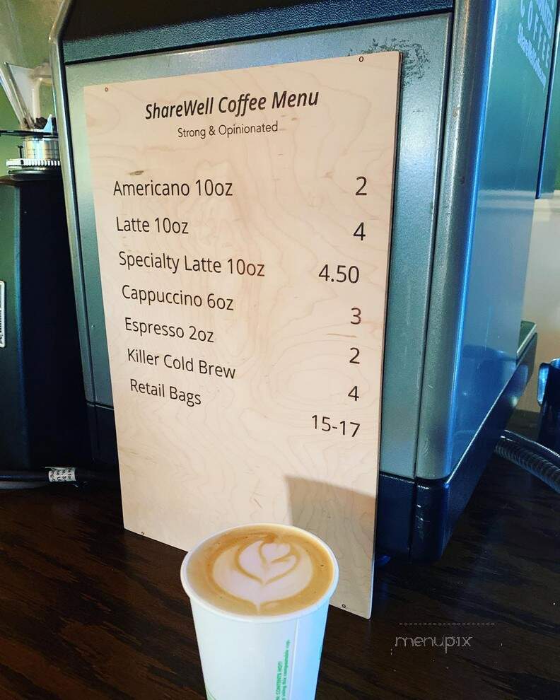 ShareWell Coffee Co. & Roastery - Hendersonville, NC menu_pic