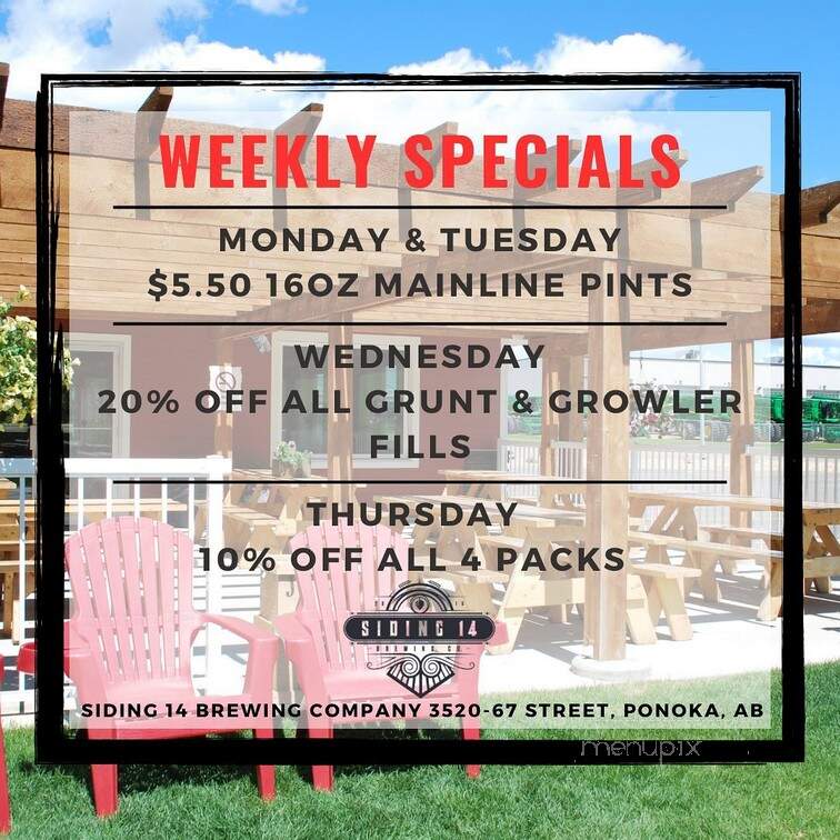 Siding 14 Brewing - Ponoka, AB menu_pic