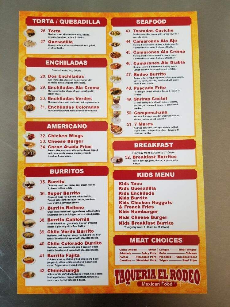 Taqueria El Rodeo - Idaho Falls, ID menu_pic