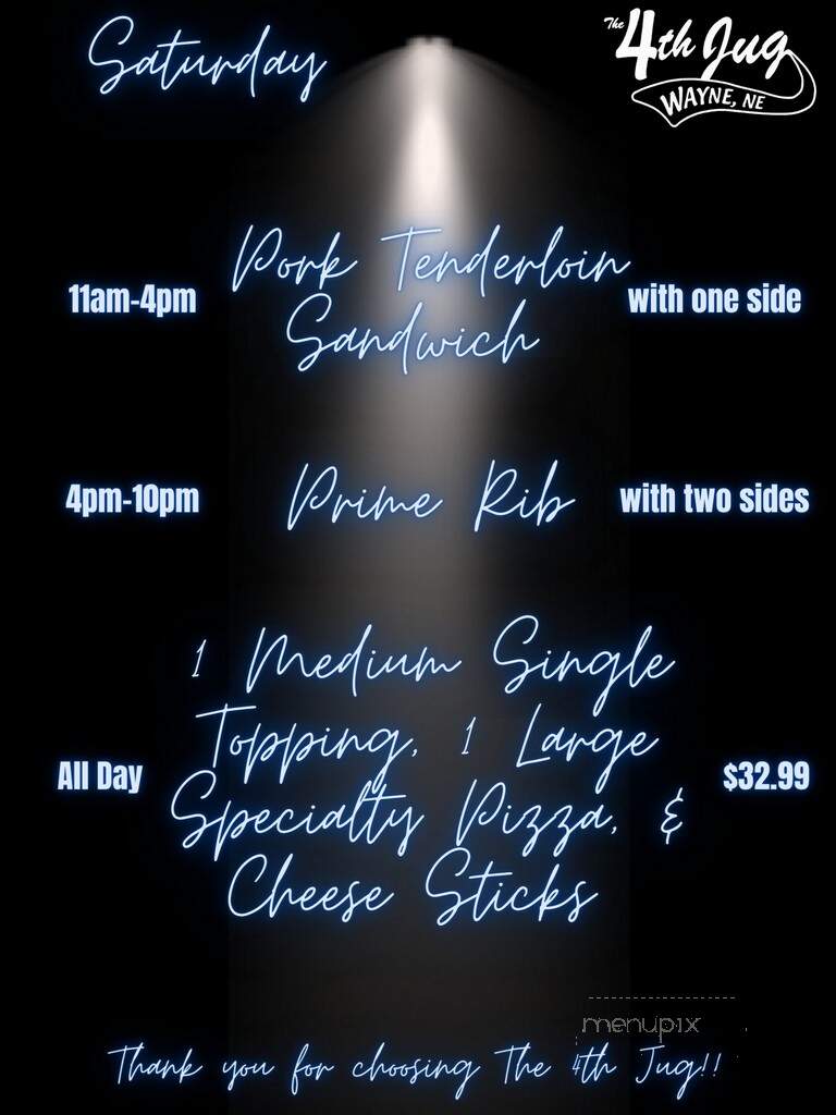 The 4th Jug - Wayne, NE menu_pic
