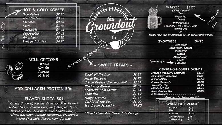 The Groundout Coffee Bar - Marion, SC menu_pic