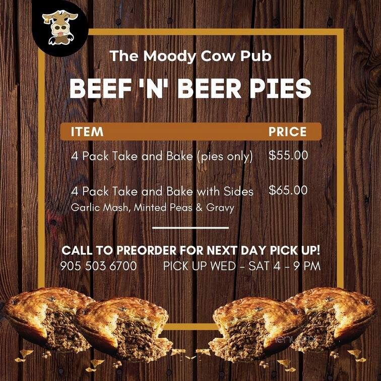The Moody Cow Pub - Aurora, ON menu_pic