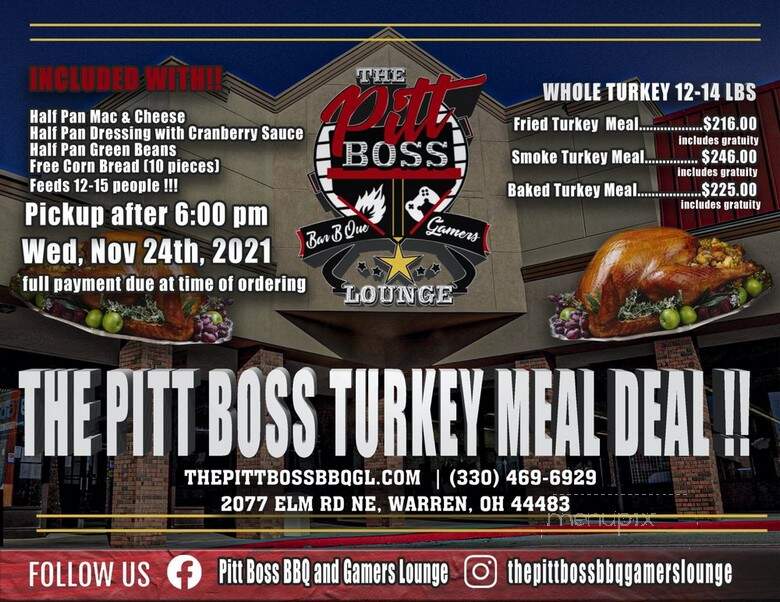 The Pitt Boss BBQ & Gamers Lounge - Warren, OH menu_pic
