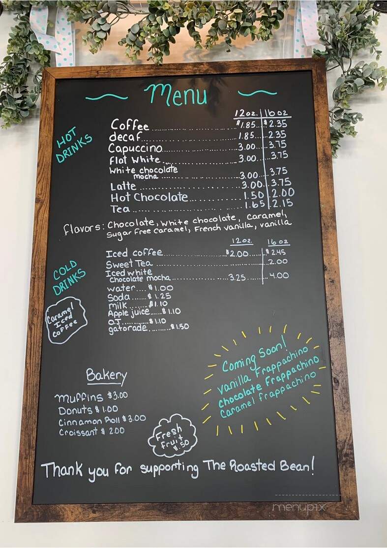 The Roasted Bean - Eden, NC menu_pic