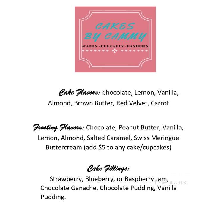 Cakes by Cammy - Carmichael, CA menu_pic