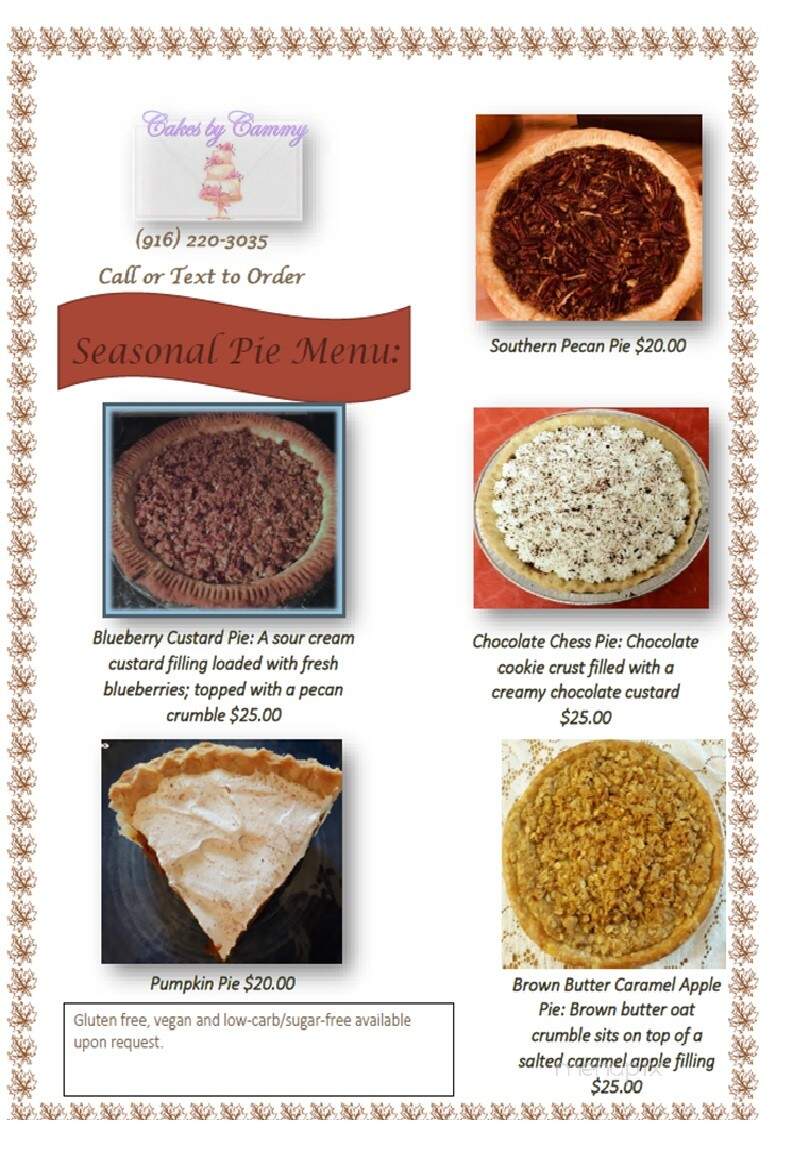 Cakes by Cammy - Carmichael, CA menu_pic