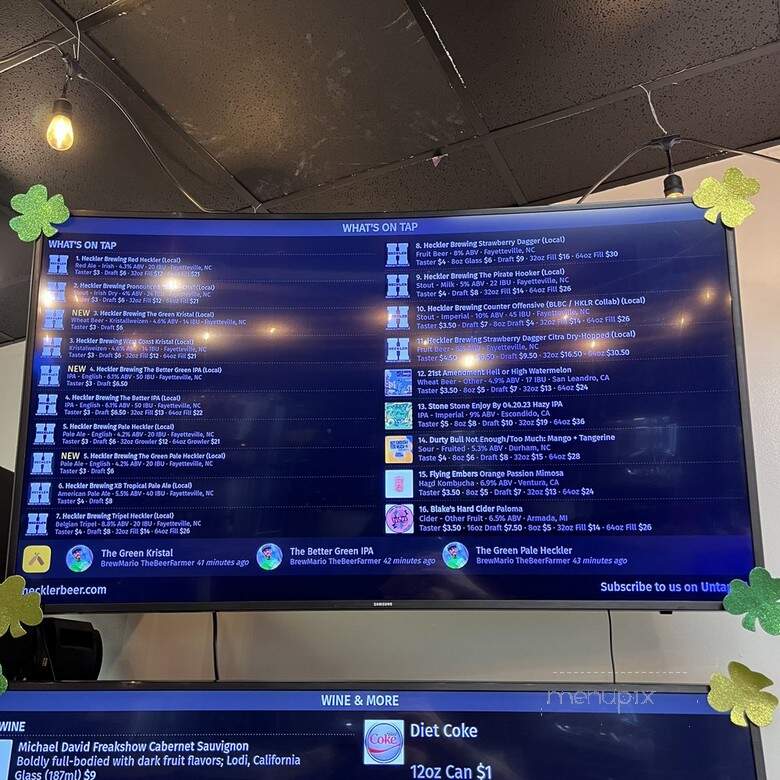 Heckler Brewing Company - Fayetteville, NC menu_pic