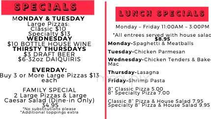 Huey P's Pizzeria & Daiquiris - Violet, LA menu_pic