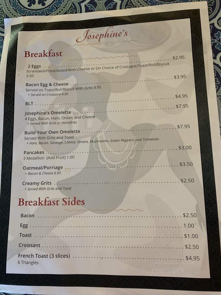 Josephine's Eatery and Events - Jacksonville, NC menu_pic