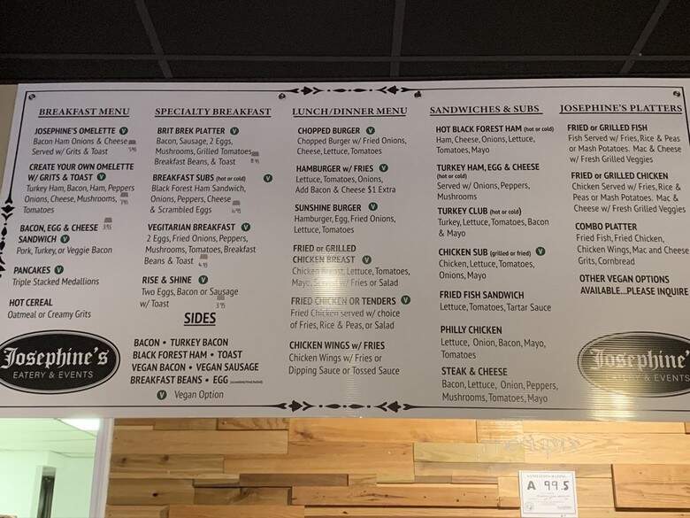 Josephine's Eatery and Events - Jacksonville, NC menu_pic