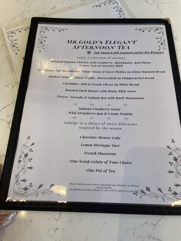 Mr Gold Gelato - Maple Ridge, BC menu_pic
