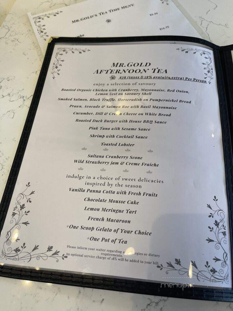 Mr Gold Gelato - Maple Ridge, BC menu_pic