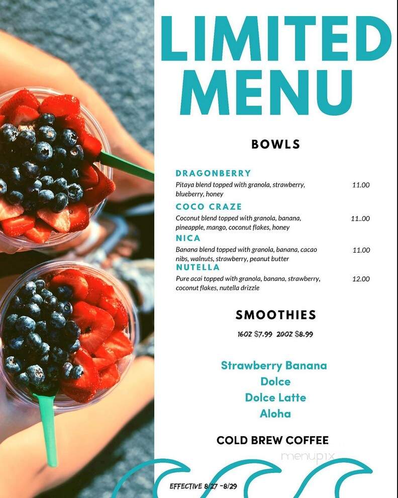 Playa Bowls - Carlisle, PA menu_pic