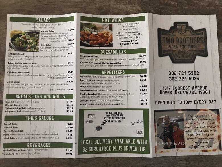 Two Brothers Pizza - Dover, DE menu_pic