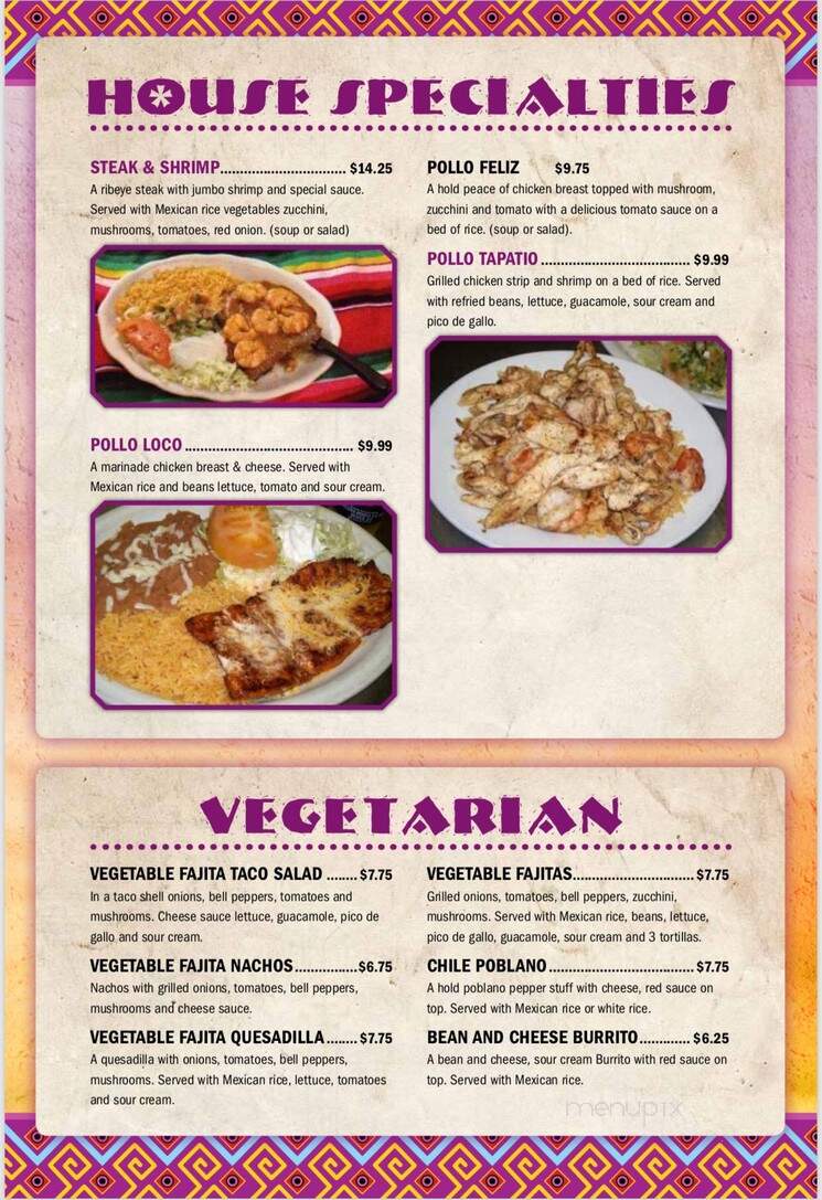 Hugo's Mexican Restaurant - Paducah, KY menu_pic