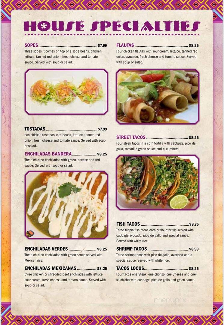 Hugo's Mexican Restaurant - Paducah, KY menu_pic