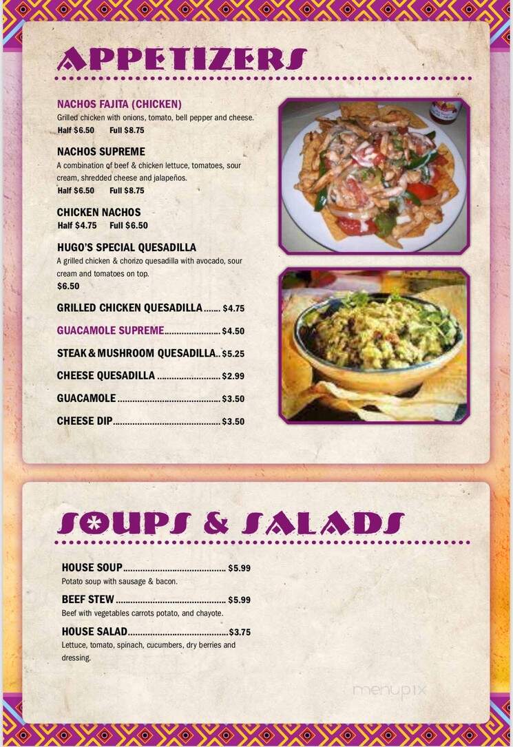 Hugo's Mexican Restaurant - Paducah, KY menu_pic