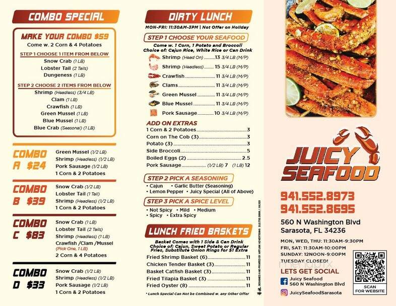 Juicy Seafood - Sarasota, FL menu_pic
