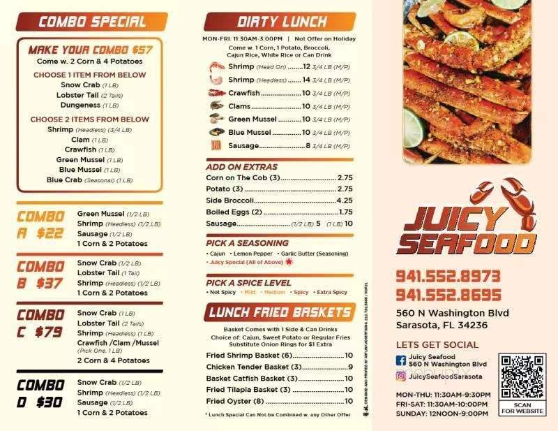 Juicy Seafood - Sarasota, FL menu_pic