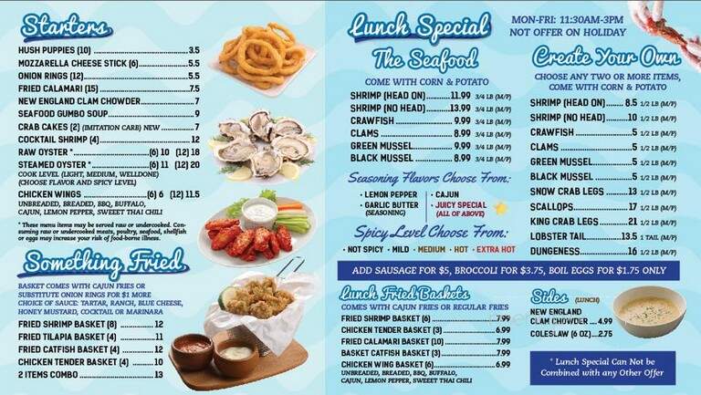Juicy Seafood - Sarasota, FL menu_pic