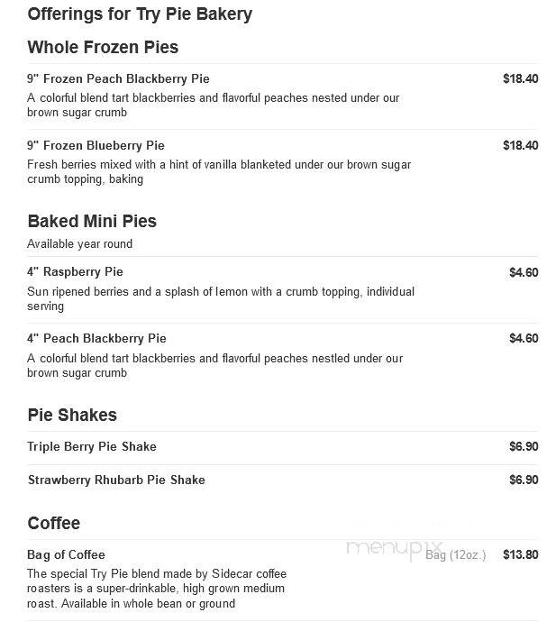 Try Pie Bakery - Waterloo, IA menu_pic